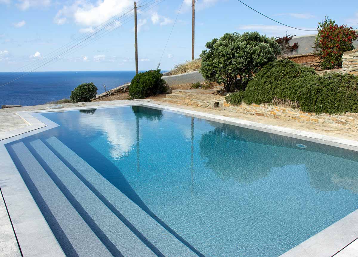 Pool renovation in Kea island